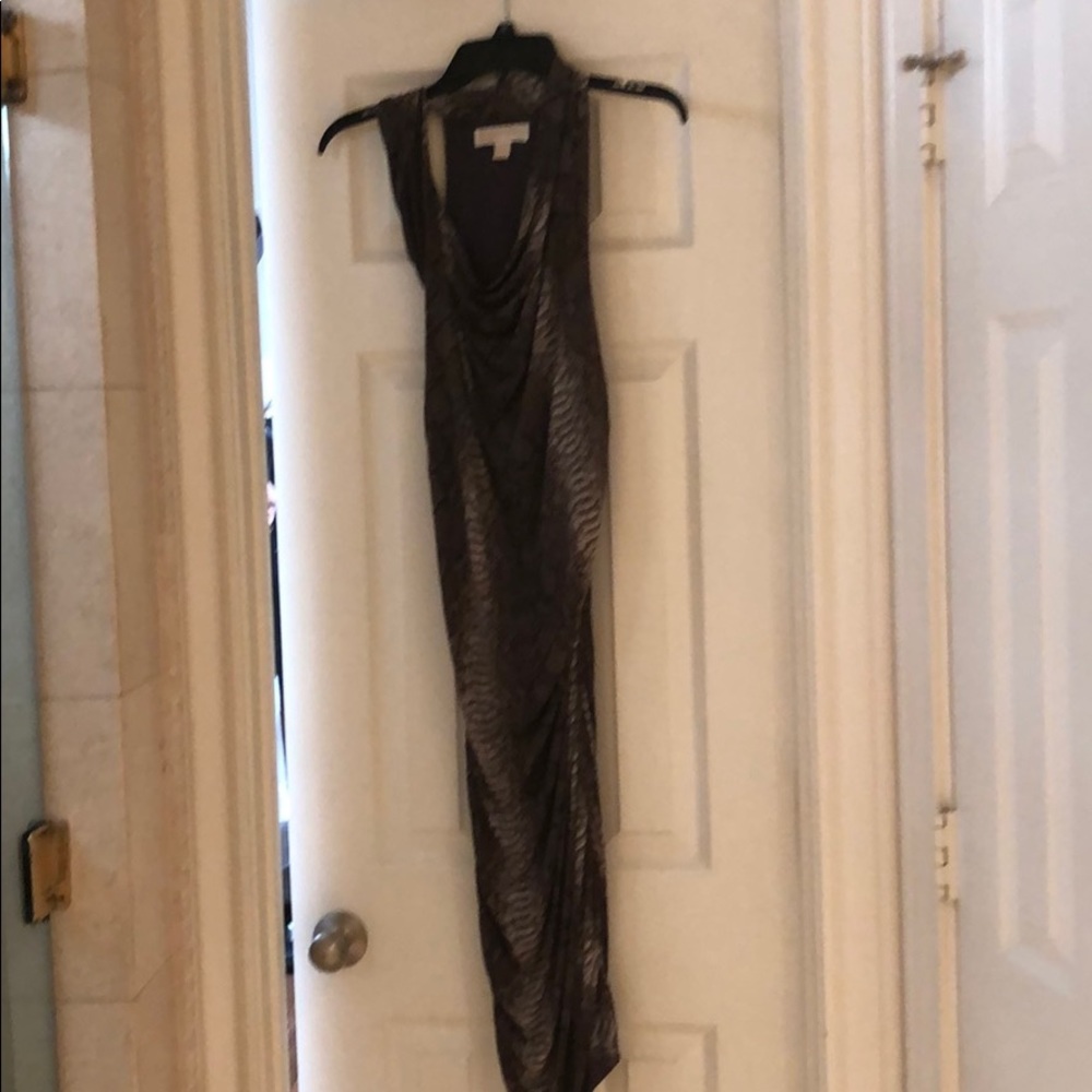Snake print ruched dress